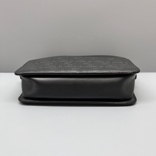 Fendi Camera Case Embossed FF Calfskin Canvas Black