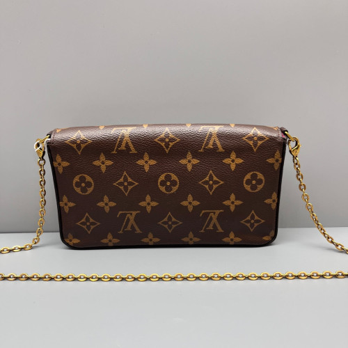 Louis Vuitton Pochette Felicie Chain Wallet Monogram Brown