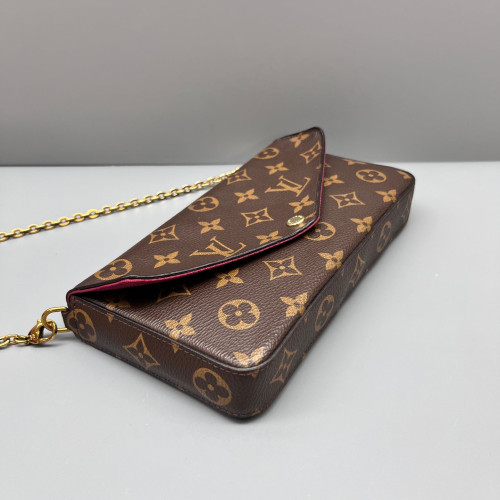 Louis Vuitton Pochette Felicie Chain Wallet Monogram Brown
