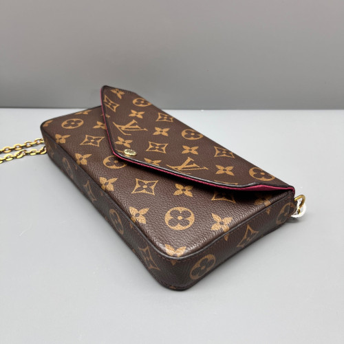 Louis Vuitton Pochette Felicie Chain Wallet Monogram Brown
