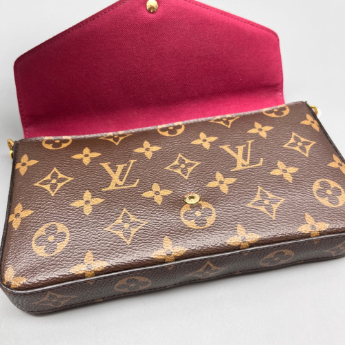 Louis Vuitton Pochette Felicie Chain Wallet Monogram Brown