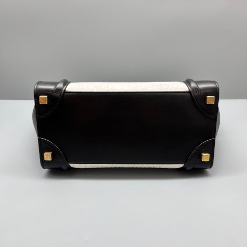 Celine Micro Luggage Calfskin Black White Celine Micro Luggage Calfskin Black White