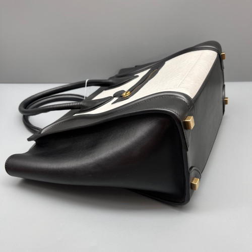 Celine Micro Luggage Calfskin Black White Celine Micro Luggage Calfskin Black White