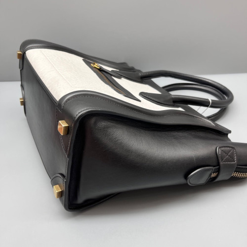 Celine Micro Luggage Calfskin Black White Celine Micro Luggage Calfskin Black White