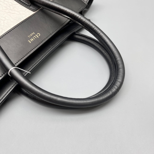 Celine Micro Luggage Calfskin Black White Celine Micro Luggage Calfskin Black White