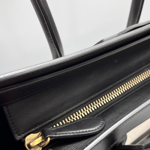 Celine Micro Luggage Calfskin Black White Celine Micro Luggage Calfskin Black White