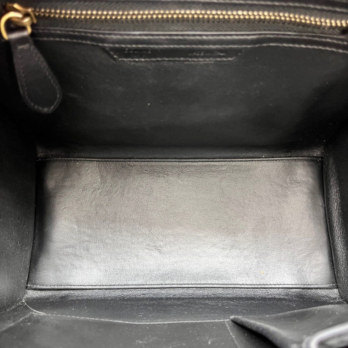 Celine Micro Luggage Calfskin Black White Celine Micro Luggage Calfskin Black White