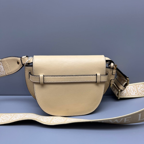 Loewe Embroidered Mini Gate Dual Calfskin Beige Loewe Embroidered Mini Gate Dual Calfskin Beige