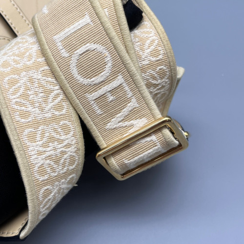 Loewe Embroidered Mini Gate Dual Calfskin Beige Loewe Embroidered Mini Gate Dual Calfskin Beige