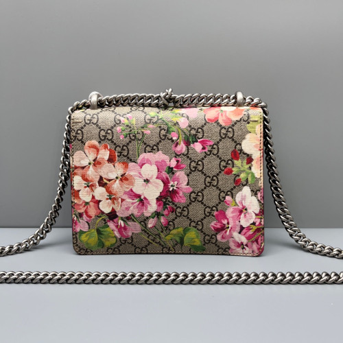 Gucci Mini Dionysus GG Supreme Monogram Blooms Beige Pink Red