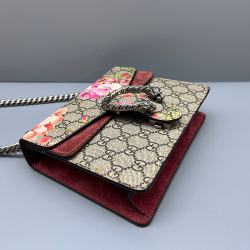 Gucci Mini Dionysus GG Supreme Monogram Blooms Beige Pink Red