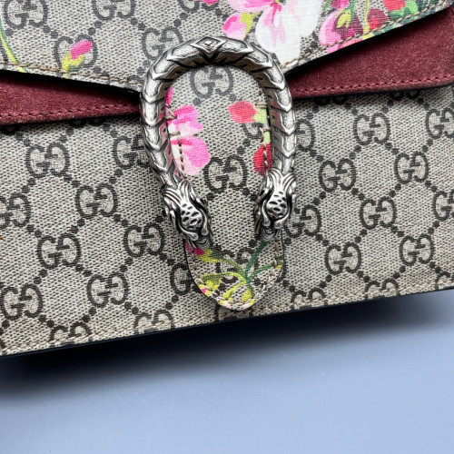 Gucci Mini Dionysus GG Supreme Monogram Blooms Beige Pink Red