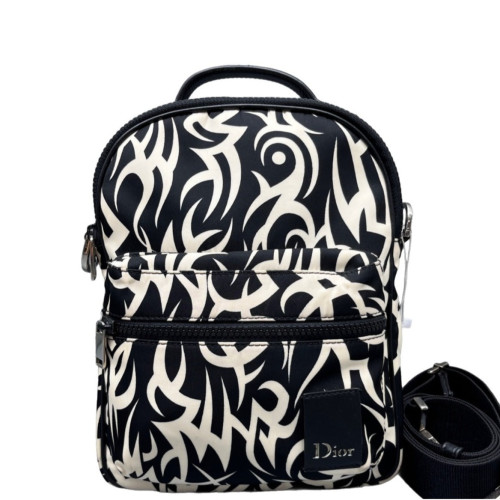 Dior Crossbody Bag Canvas Black Beige