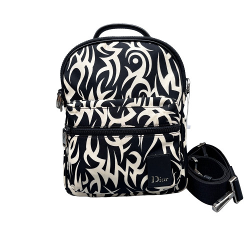 Dior Crossbody Bag Canvas Black Beige