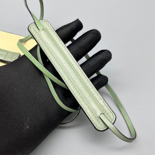 Loewe Phone Holder Grained Calfskin Beige Green