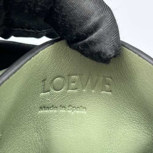 Loewe Phone Holder Grained Calfskin Beige Green