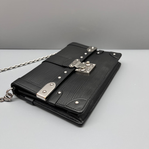 Louis Vuitton Studded Crossbody Bag Epi Black
