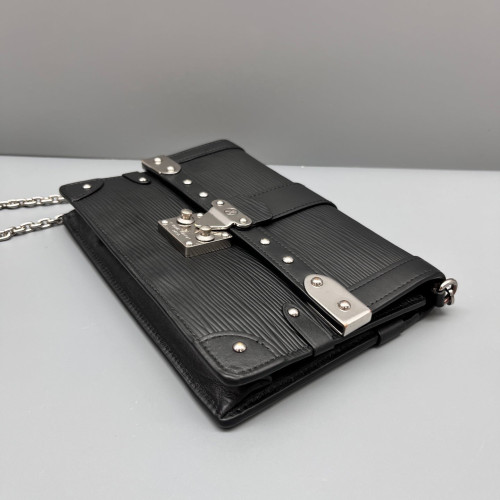 Louis Vuitton Studded Crossbody Bag Epi Black