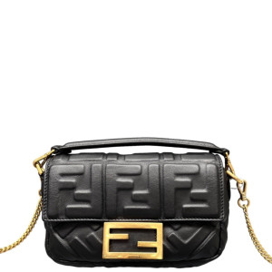 Fendi Mini Baguette Embossed FF Black