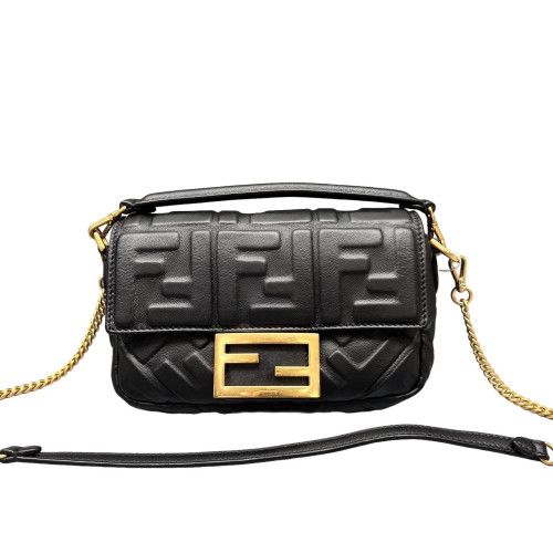 Fendi Mini Baguette Embossed FF Black