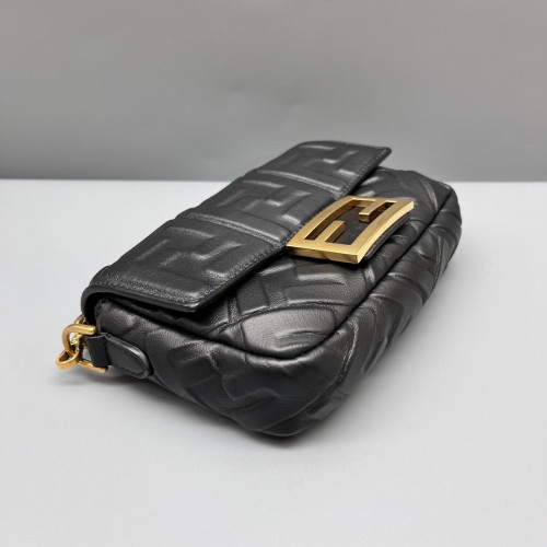 Fendi Mini Baguette Embossed FF Black