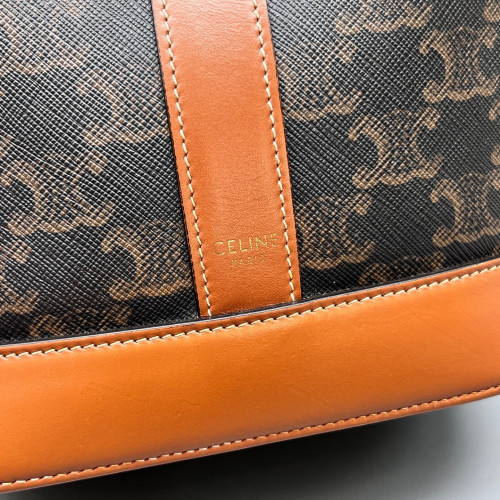 Celine Triomphe Bucket Bag Small Triomphe Brown Tan