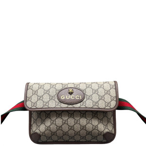 Gucci Web Neo Vintage Belt Bag GG Supreme Monogram Beige Brown Green