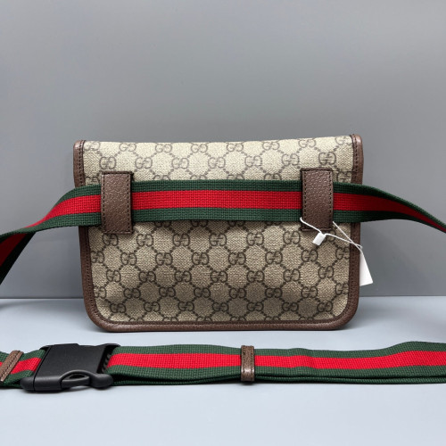 Gucci Web Neo Vintage Belt Bag GG Supreme Monogram Beige Brown Green