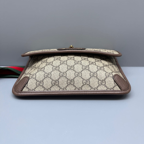 Gucci Web Neo Vintage Belt Bag GG Supreme Monogram Beige Brown Green