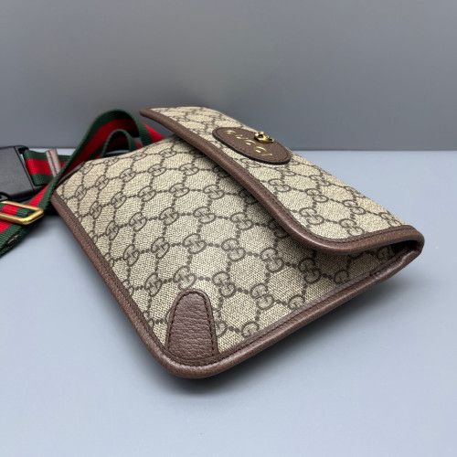 Gucci Web Neo Vintage Belt Bag GG Supreme Monogram Beige Brown Green