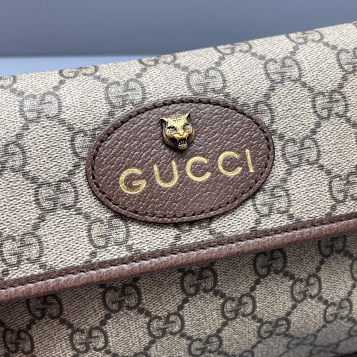 Gucci Web Neo Vintage Belt Bag GG Supreme Monogram Beige Brown Green