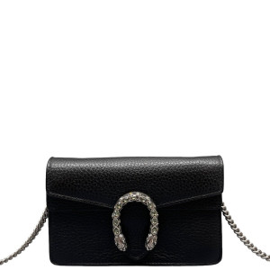 Gucci Super Mini Dionysus Grained Calfskin Black