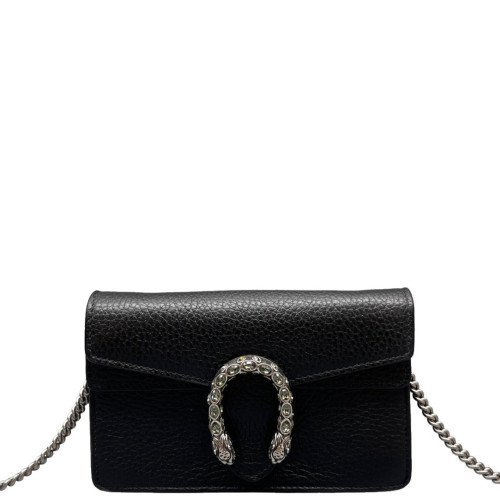 Gucci Super Mini Dionysus Grained Calfskin Black