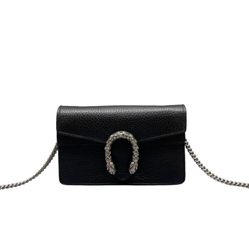 Gucci Super Mini Dionysus Grained Calfskin Black