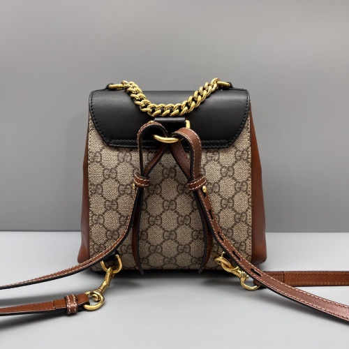 Gucci Padlock Backpack GG Supreme Monogram Black Brown