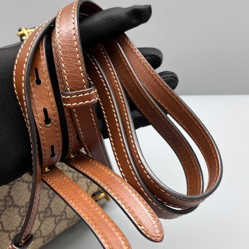 Gucci Padlock Backpack GG Supreme Monogram Black Brown