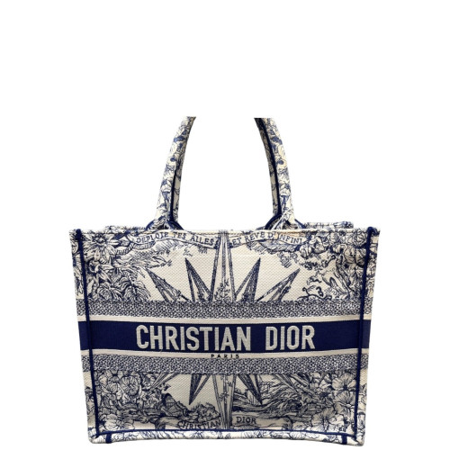Dior Small Book Tote Canvas Navy Beige