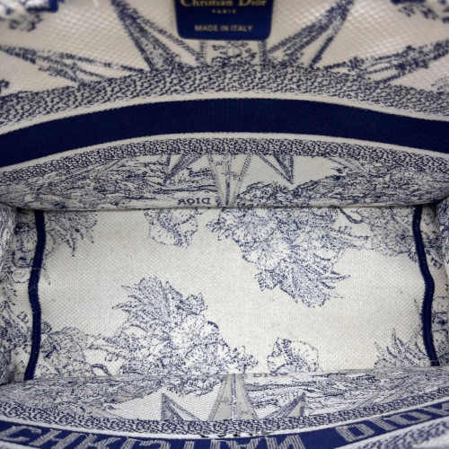 Dior Small Book Tote Canvas Navy Beige
