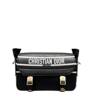 Dior Small Diorcamp Messenger Calfskin Black White