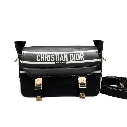 Dior Small Diorcamp Messenger Calfskin Black White