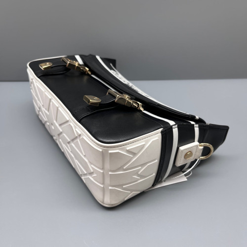 Dior Small Diorcamp Messenger Calfskin Black White