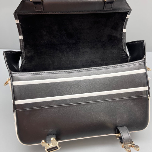 Dior Small Diorcamp Messenger Calfskin Black White
