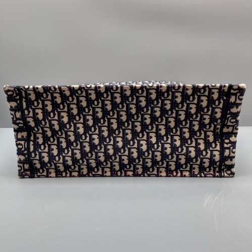 Dior Large Book Tote Canvas Beige Navy