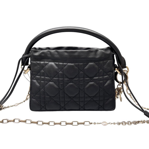Dior Mini Lady Dior Milly Drawstring Bag Calfskin Black Dior Mini Lady Dior Milly Drawstring Bag Calfskin Black