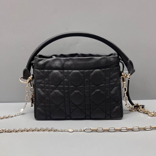 Dior Mini Lady Dior Milly Drawstring Bag Calfskin Black Dior Mini Lady Dior Milly Drawstring Bag Calfskin Black