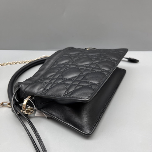 Dior Mini Lady Dior Milly Drawstring Bag Calfskin Black Dior Mini Lady Dior Milly Drawstring Bag Calfskin Black