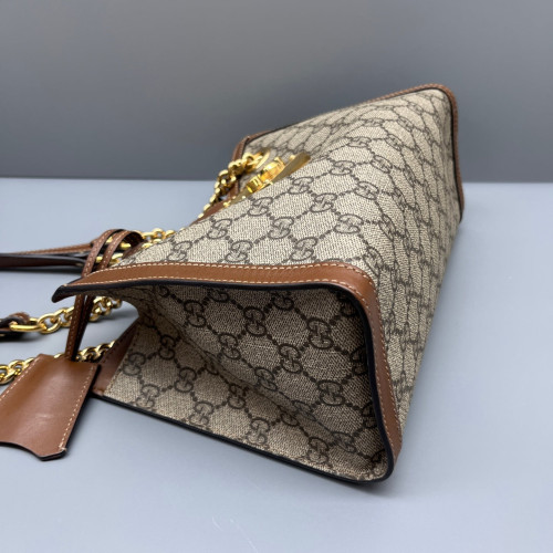 Gucci Small Padlock Tote GG Supreme Monogram Brown Beige Gucci Small Padlock Tote GG Supreme Monogram Brown Beige