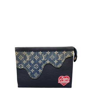 Louis Vuitton Toiletry Pouch 26 Denim Monogram Blue Black