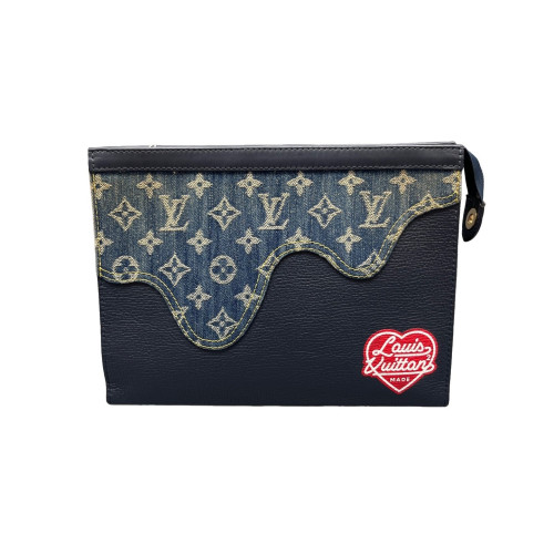 Louis Vuitton Toiletry Pouch 26 Denim Monogram Blue Black
