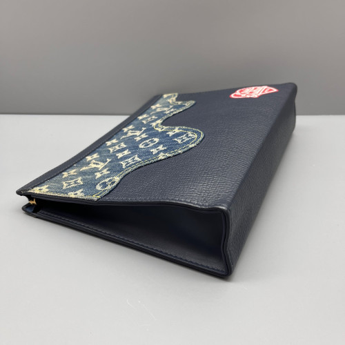 Louis Vuitton Toiletry Pouch 26 Denim Monogram Blue Black